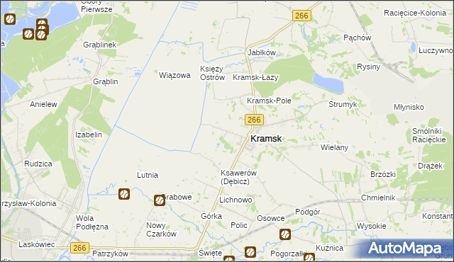 mapa Dębicz gmina Kramsk, Dębicz gmina Kramsk na mapie Targeo