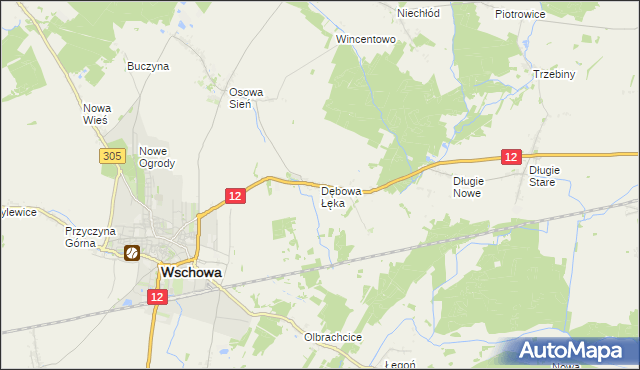 mapa Dębowa Łęka, Dębowa Łęka na mapie Targeo