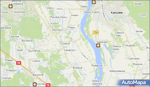 mapa Dębówka gmina Konstancin-Jeziorna, Dębówka gmina Konstancin-Jeziorna na mapie Targeo