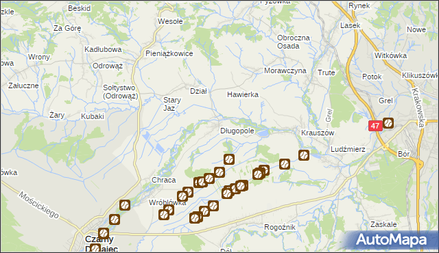 mapa Długopole, Długopole na mapie Targeo