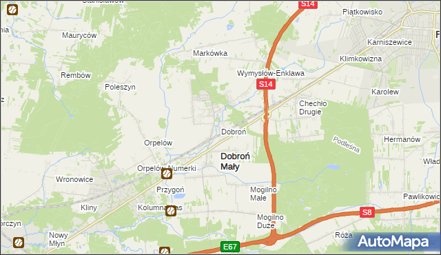mapa Dobroń, Dobroń na mapie Targeo