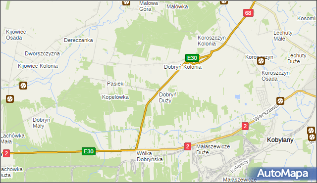 mapa Dobryń Duży, Dobryń Duży na mapie Targeo
