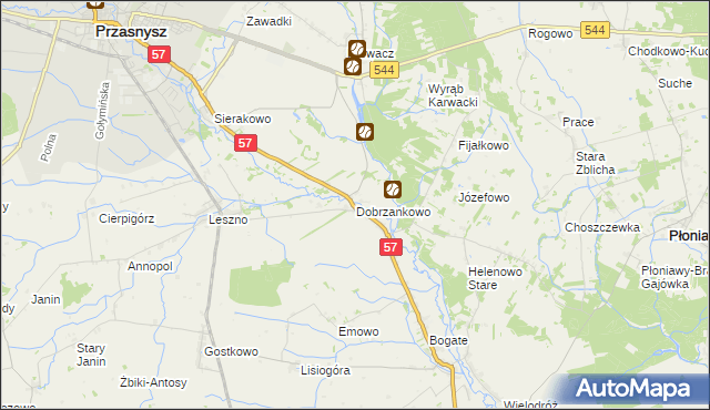 mapa Dobrzankowo, Dobrzankowo na mapie Targeo