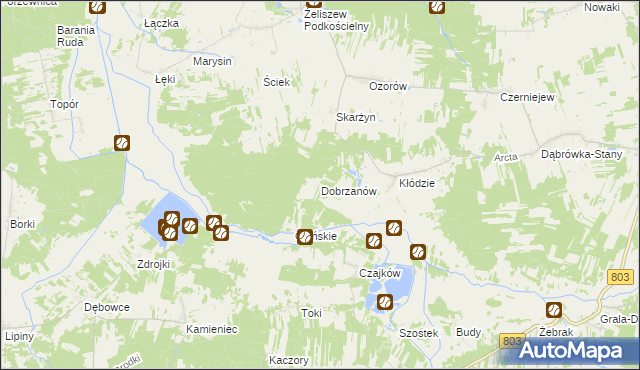 mapa Dobrzanów, Dobrzanów na mapie Targeo