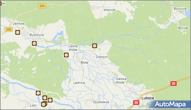 mapa Dobrzyń gmina Lubsza, Dobrzyń gmina Lubsza na mapie Targeo