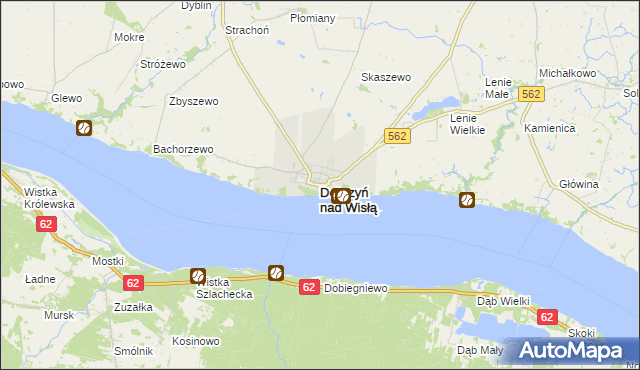 mapa Dobrzyń nad Wisłą, Dobrzyń nad Wisłą na mapie Targeo