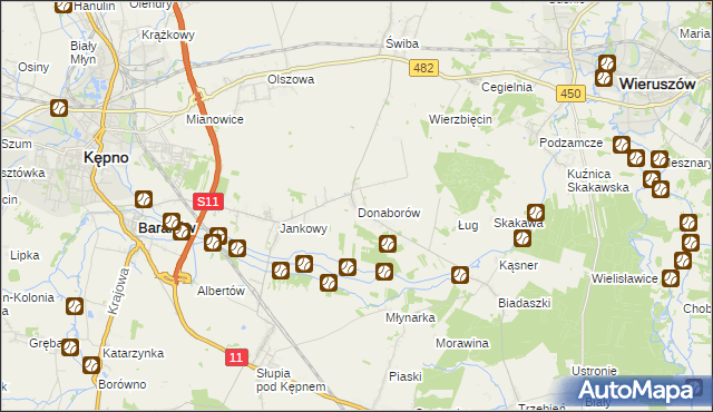 mapa Donaborów, Donaborów na mapie Targeo