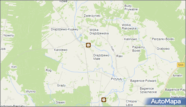 mapa Drążdżewo Małe, Drążdżewo Małe na mapie Targeo