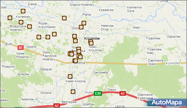 mapa Drążeń, Drążeń na mapie Targeo