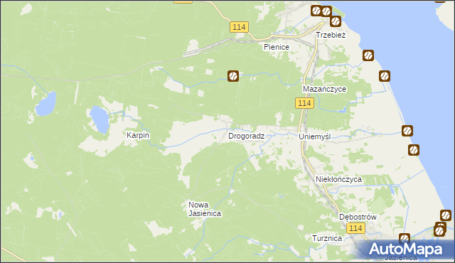 mapa Drogoradz, Drogoradz na mapie Targeo