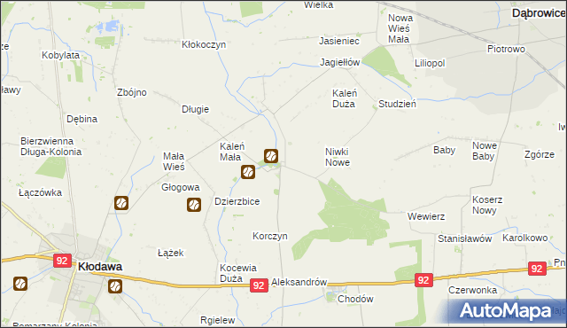 mapa Dzierzbice Osada, Dzierzbice Osada na mapie Targeo