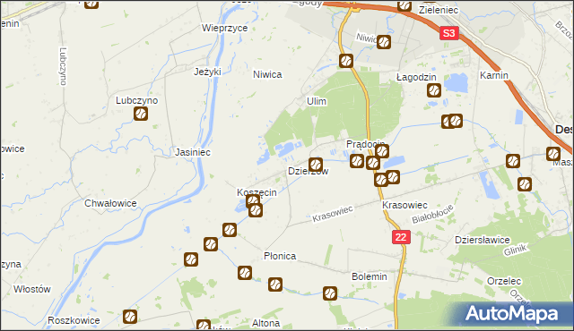 mapa Dzierżów, Dzierżów na mapie Targeo