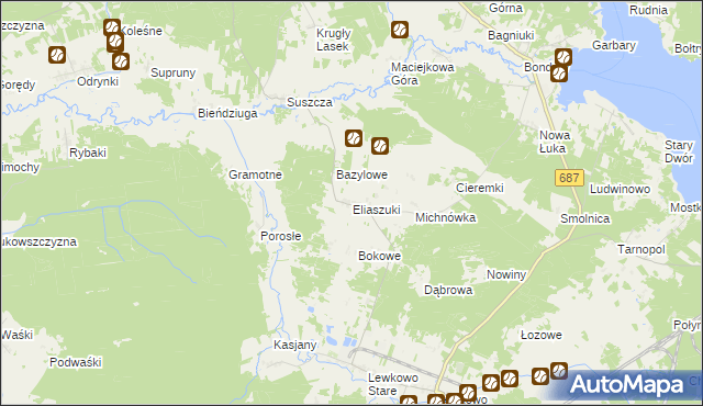 mapa Eliaszuki, Eliaszuki na mapie Targeo