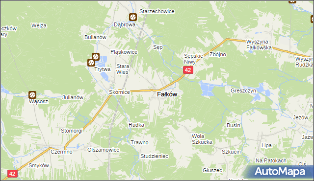 mapa Fałków, Fałków na mapie Targeo