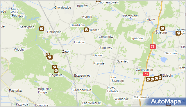 mapa Galów, Galów na mapie Targeo