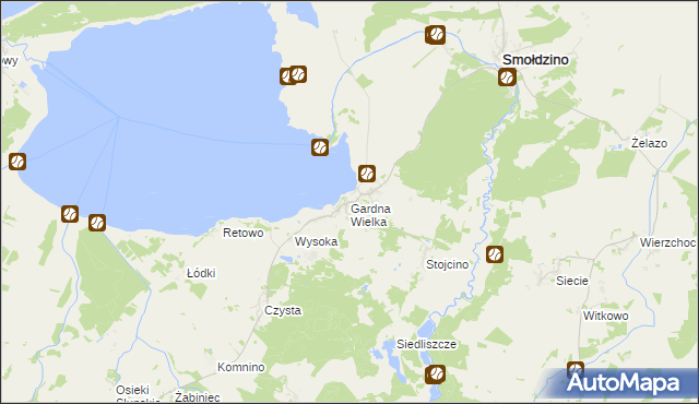 mapa Gardna Wielka, Gardna Wielka na mapie Targeo