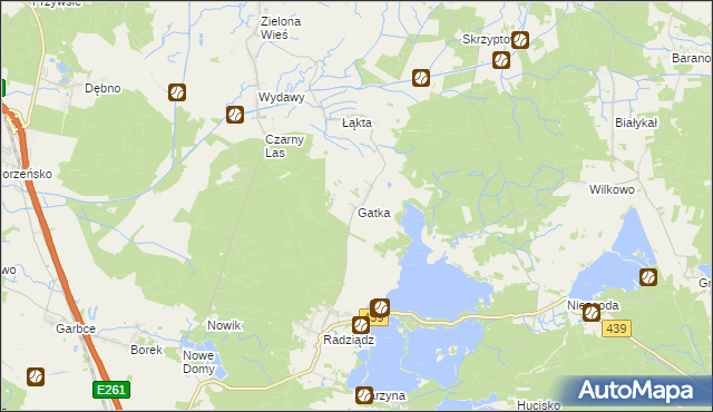 mapa Gatka gmina Żmigród, Gatka gmina Żmigród na mapie Targeo