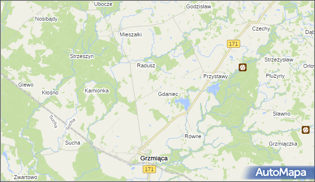 mapa Gdaniec, Gdaniec na mapie Targeo