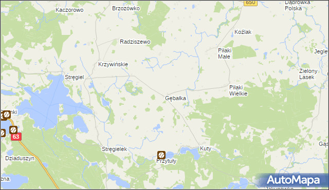 mapa Gębałka, Gębałka na mapie Targeo