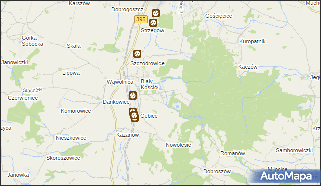 mapa Gębczyce, Gębczyce na mapie Targeo