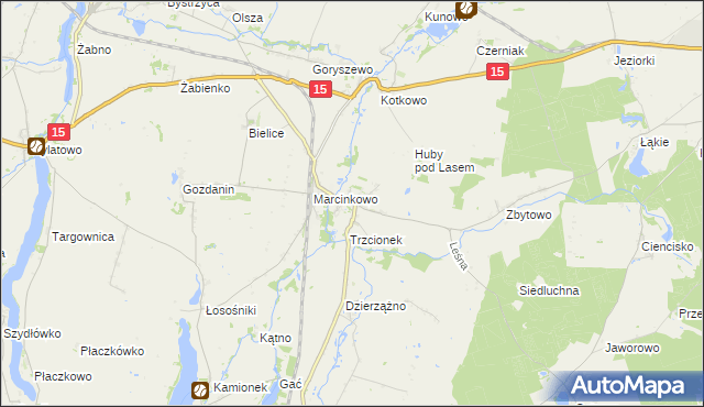 mapa Gębice gmina Mogilno, Gębice gmina Mogilno na mapie Targeo