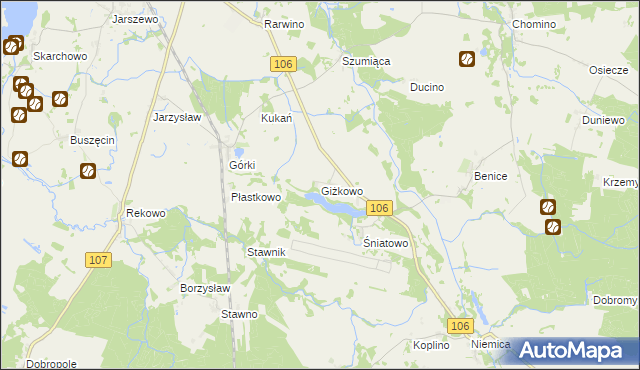 mapa Giżkowo, Giżkowo na mapie Targeo