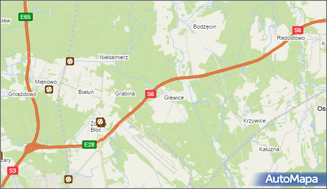 mapa Glewice, Glewice na mapie Targeo