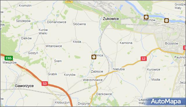 mapa Glinica gmina Żukowice, Glinica gmina Żukowice na mapie Targeo