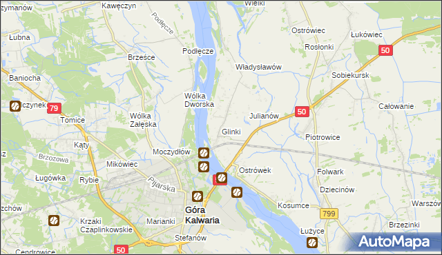 mapa Glinki gmina Karczew, Glinki gmina Karczew na mapie Targeo