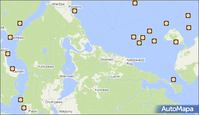 mapa Głodowo gmina Ruciane-Nida, Głodowo gmina Ruciane-Nida na mapie Targeo