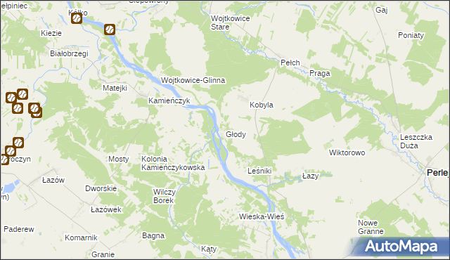 mapa Głody, Głody na mapie Targeo