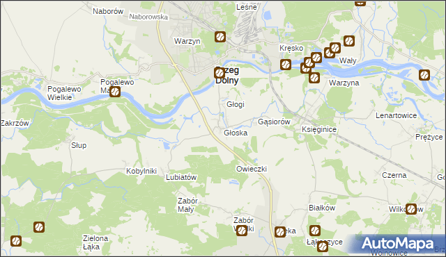 mapa Głoska, Głoska na mapie Targeo