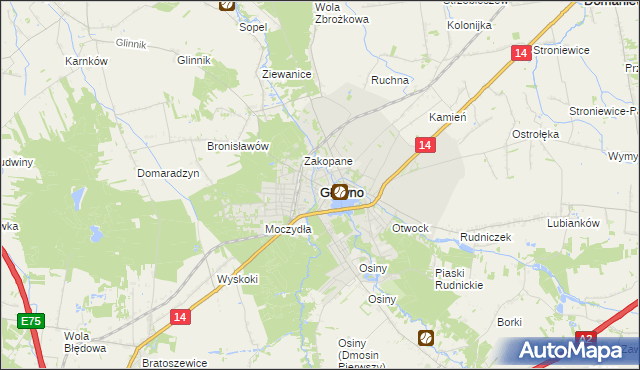 mapa Głowno, Głowno na mapie Targeo