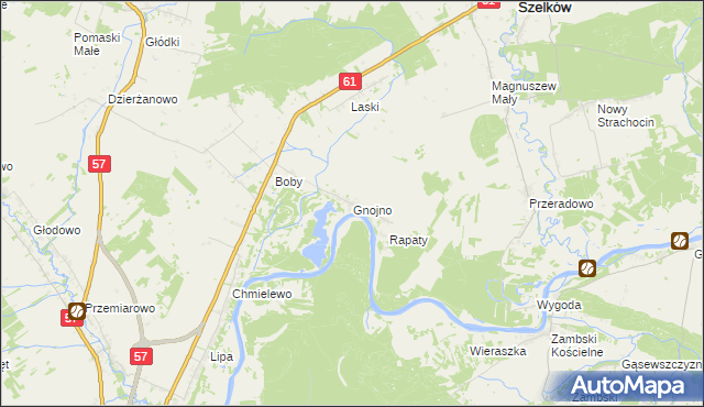 mapa Gnojno gmina Pułtusk, Gnojno gmina Pułtusk na mapie Targeo