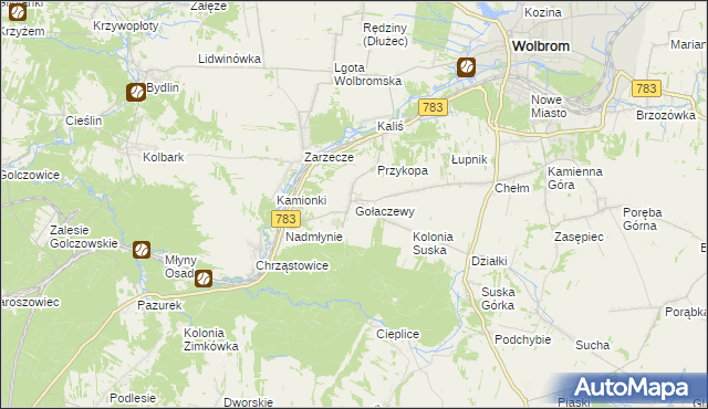 mapa Gołaczewy, Gołaczewy na mapie Targeo