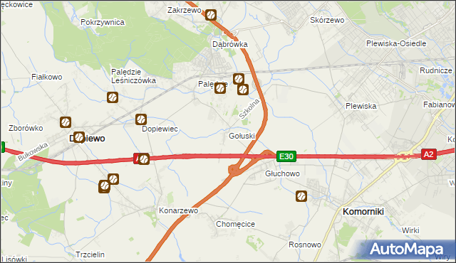 mapa Gołuski, Gołuski na mapie Targeo