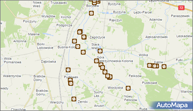 mapa Góra Bałdrzychowska-Kolonia, Góra Bałdrzychowska-Kolonia na mapie Targeo