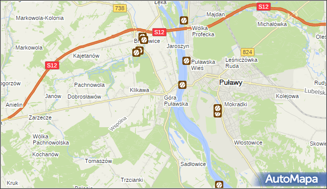 mapa Góra Puławska, Góra Puławska na mapie Targeo