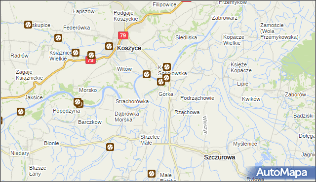 mapa Górka gmina Szczurowa, Górka gmina Szczurowa na mapie Targeo