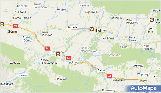 mapa Górki Napękowskie, Górki Napękowskie na mapie Targeo