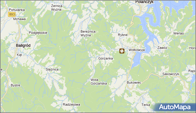 mapa Górzanka, Górzanka na mapie Targeo