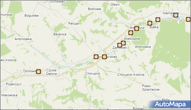 mapa Gorzków-Wieś, Gorzków-Wieś na mapie Targeo