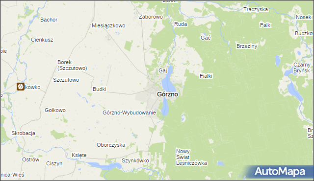 mapa Górzno powiat brodnicki, Górzno powiat brodnicki na mapie Targeo