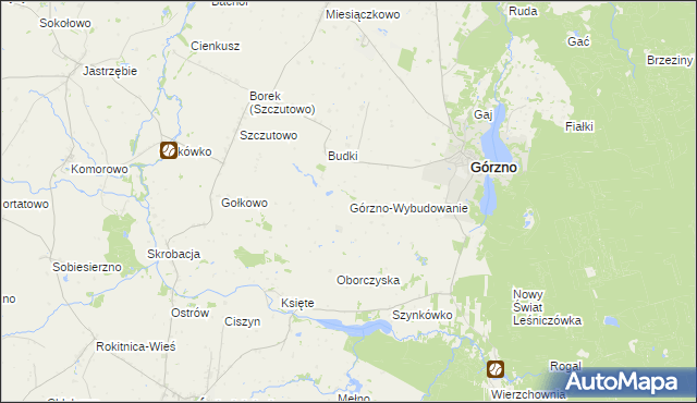 mapa Górzno-Wybudowanie, Górzno-Wybudowanie na mapie Targeo