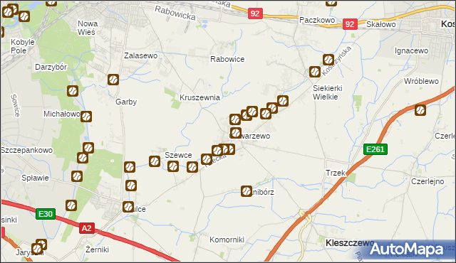 mapa Gowarzewo, Gowarzewo na mapie Targeo