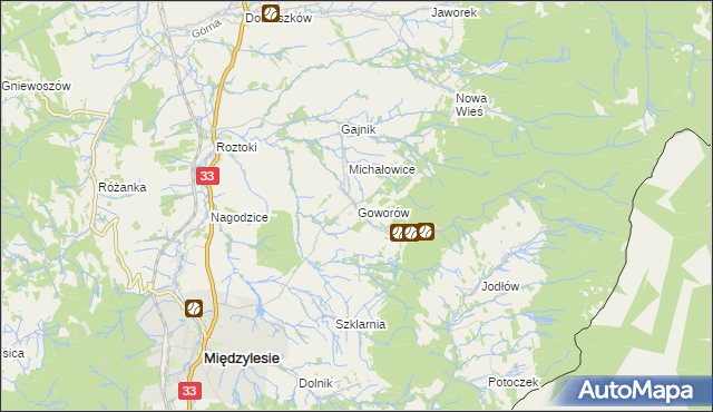 mapa Goworów, Goworów na mapie Targeo