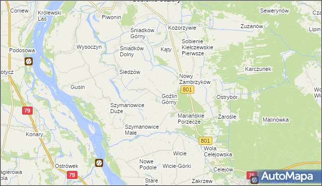 mapa Goźlin Górny, Goźlin Górny na mapie Targeo