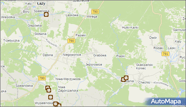 mapa Grabowa gmina Łazy, Grabowa gmina Łazy na mapie Targeo