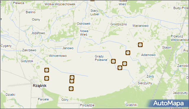 mapa Grądy Polewne, Grądy Polewne na mapie Targeo