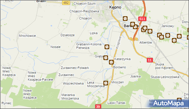 mapa Grębanin, Grębanin na mapie Targeo